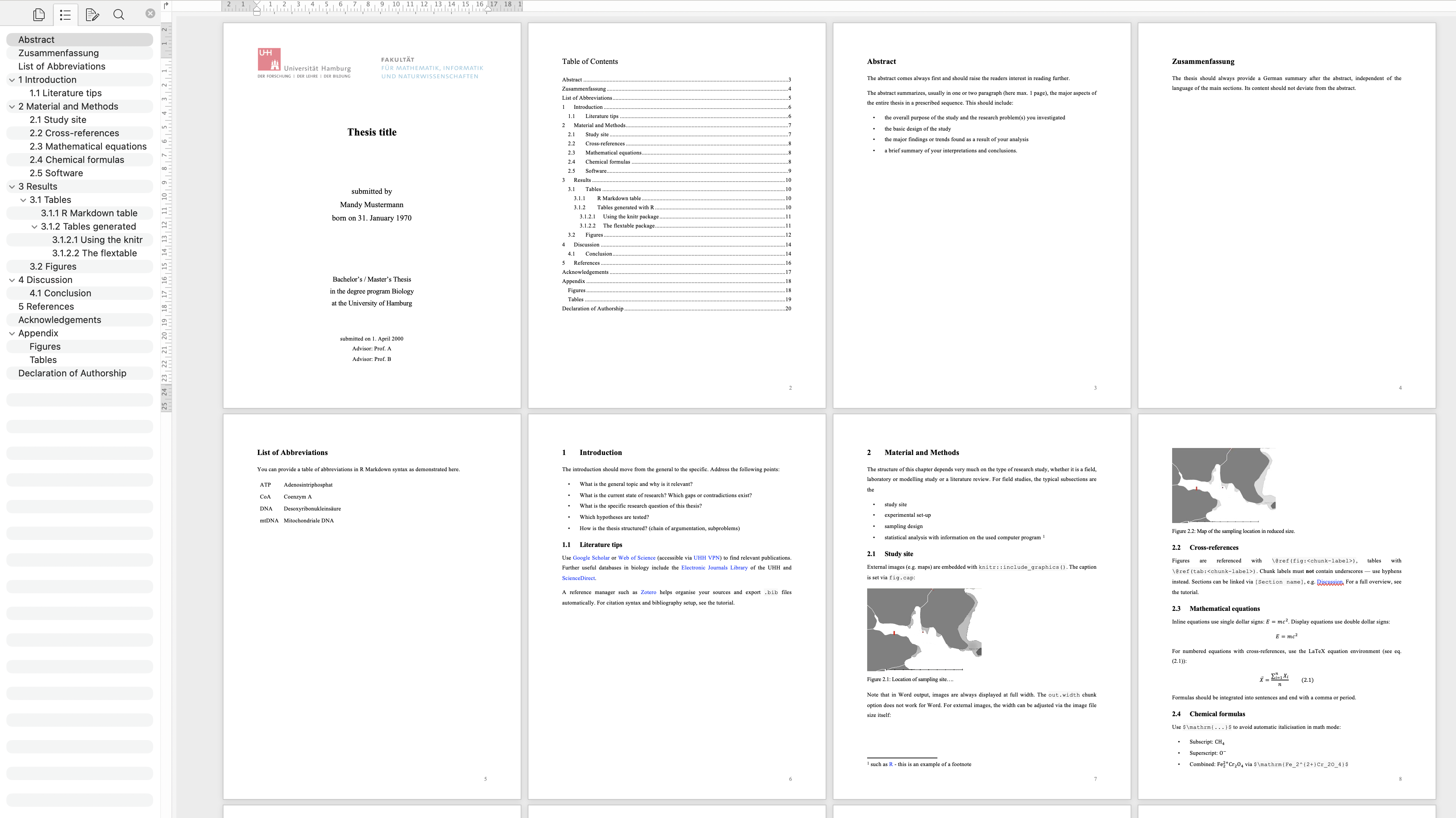 Word thesis template screenshot